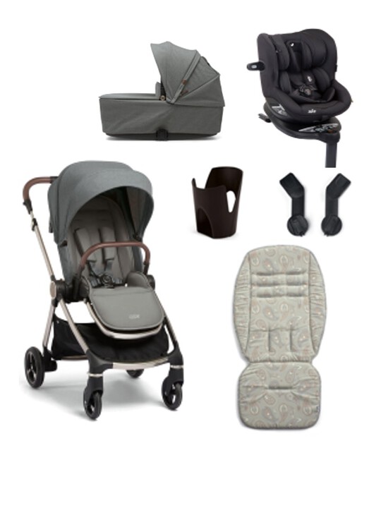 Strada 6 Piece Essentials Bundle Grey Melange with Coal Joie Car Seat image number 1